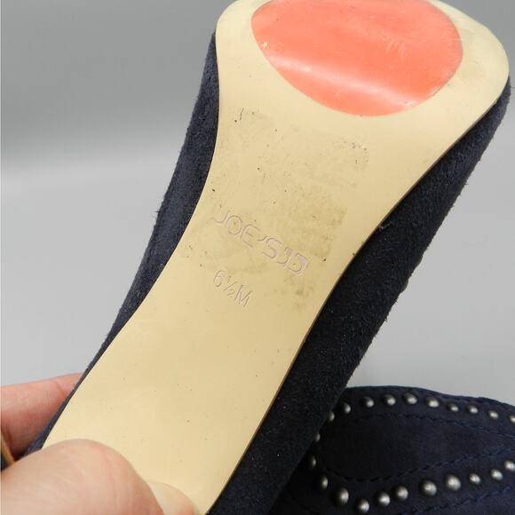 Joe's Scout‎ Studded Ankle Booties Navy Blue Suede Leather Spike Heel Stiletto - Picture 11 of 13